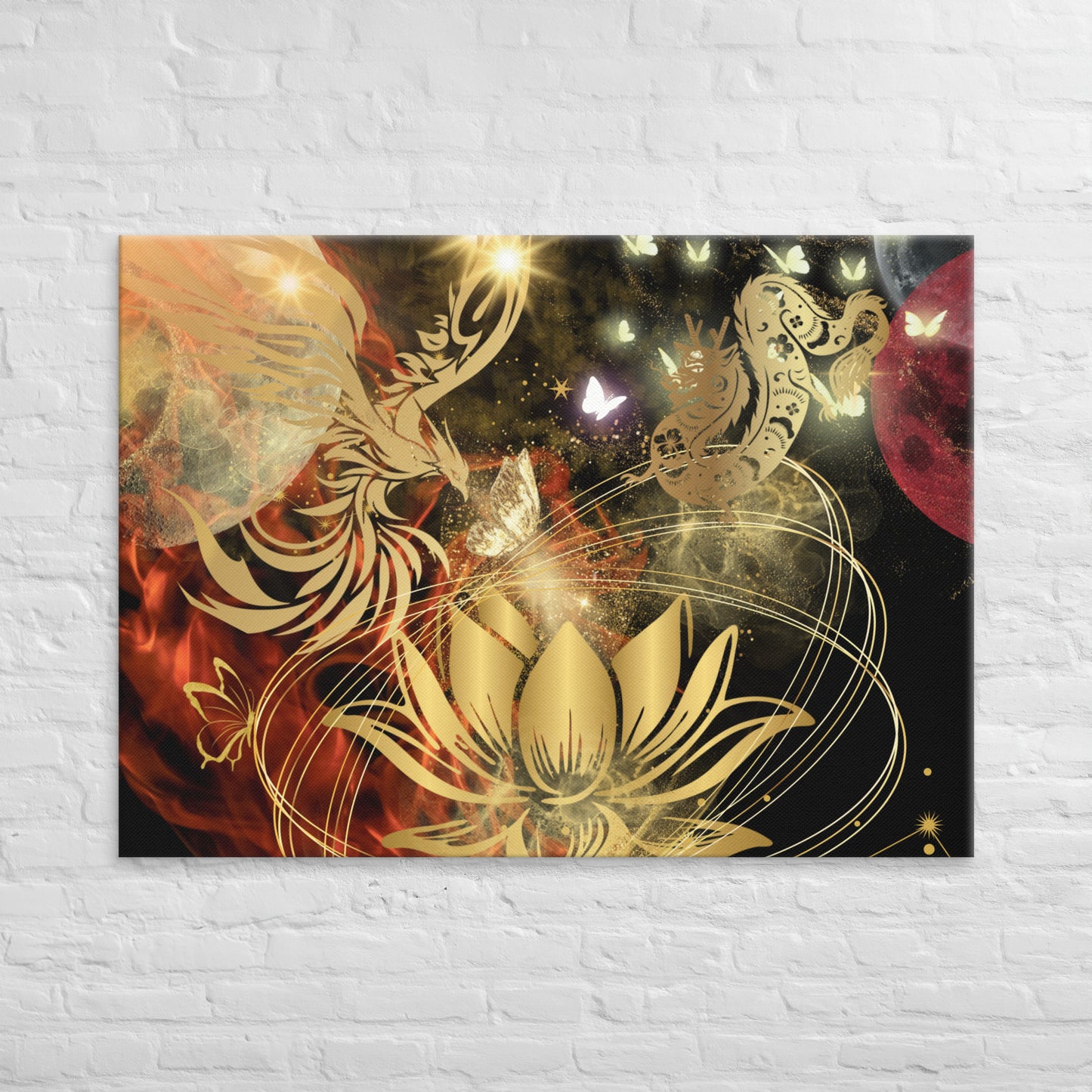 Toiles LOTUS phoenix dragon