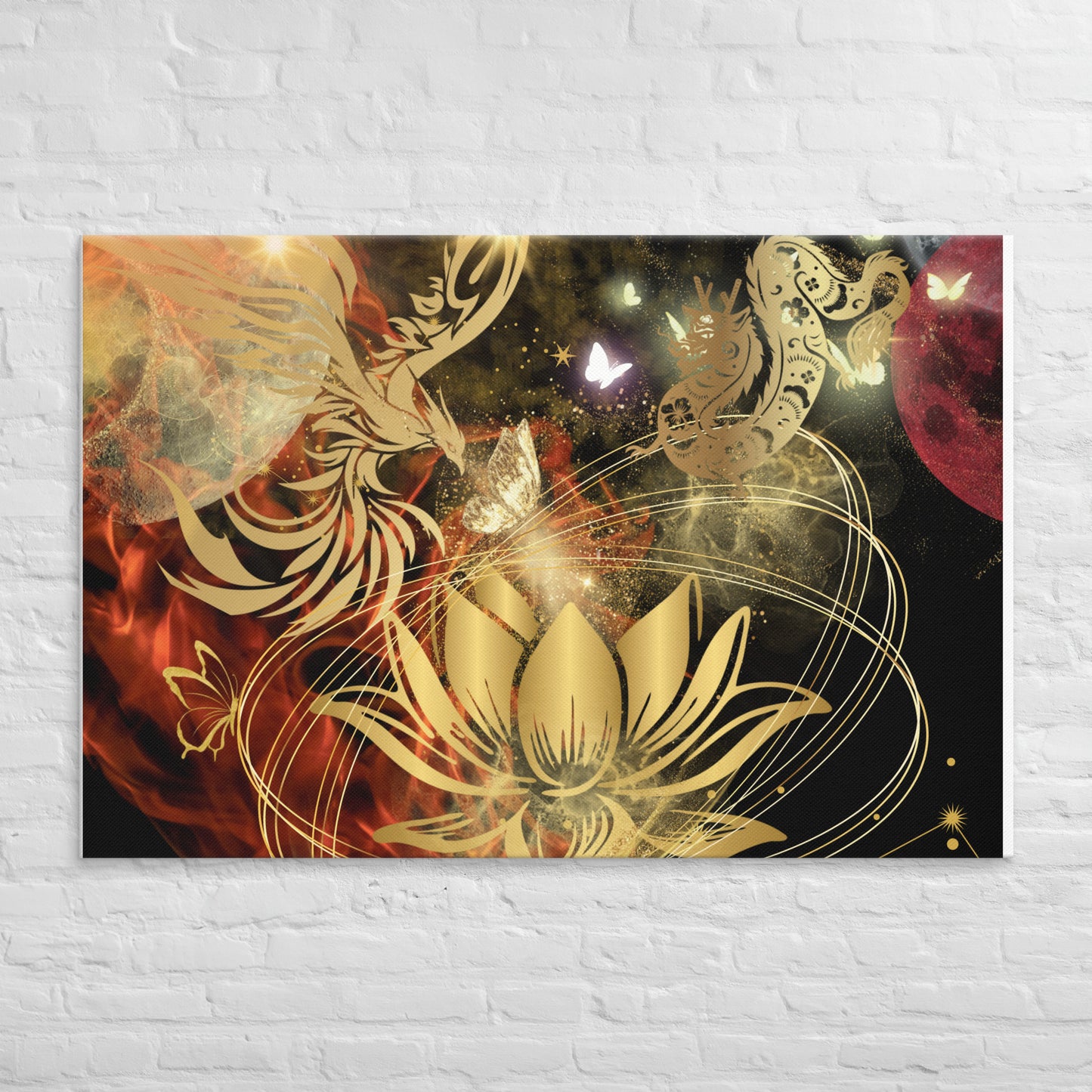 Toiles LOTUS phoenix dragon