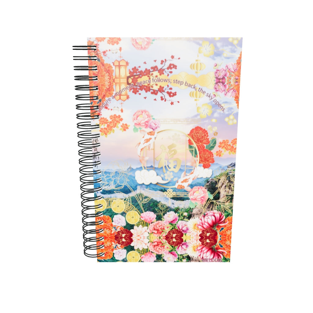 Carnet à spirale Feng Shui : Le Jardin des Émotions « Quand le cœur s'ouvre, l’énergie circule et la vie s’épanouit. »