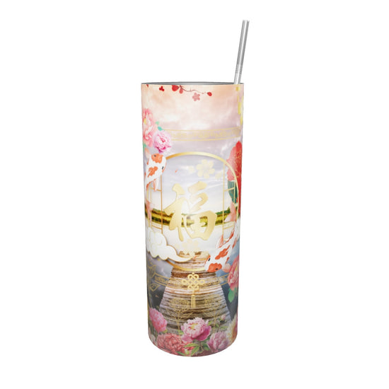 Gobelet en acier inoxydable :"Chaque pétale déploie une promesse d’équilibre et de renouveau."