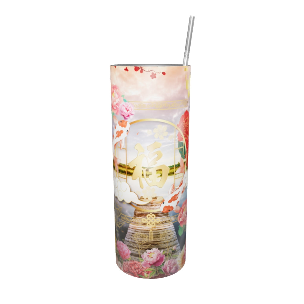 Gobelet en acier inoxydable :"Chaque pétale déploie une promesse d’équilibre et de renouveau."