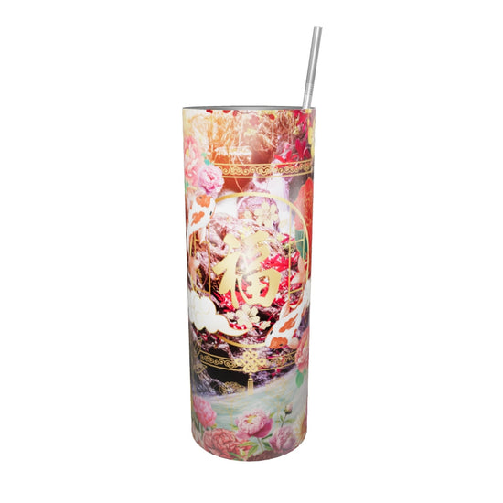 Gobelet en acier inoxydable : Pivoine florale "Un éclat de beauté naturelle, vibrante et pleine de vie."