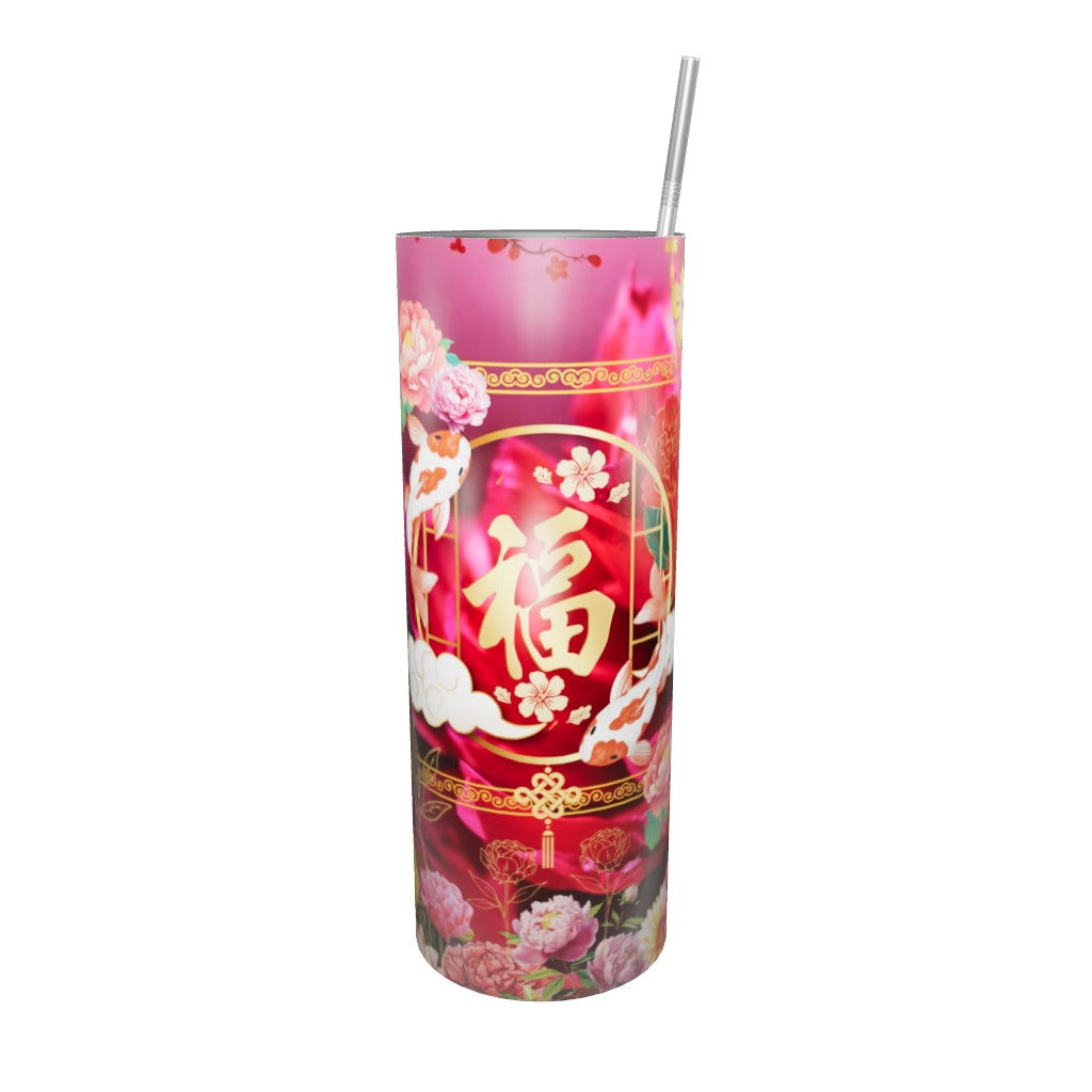 Gobelet en acier inoxydable : Souffle de pivoine — Le raffinement d’un geste simple.